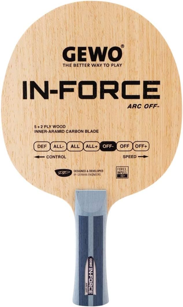 GEWO In-Force ARC Off- Tischtennisholz/Aramid-Carbon Alleskönner für Spin-orientiertes Offensivspiel