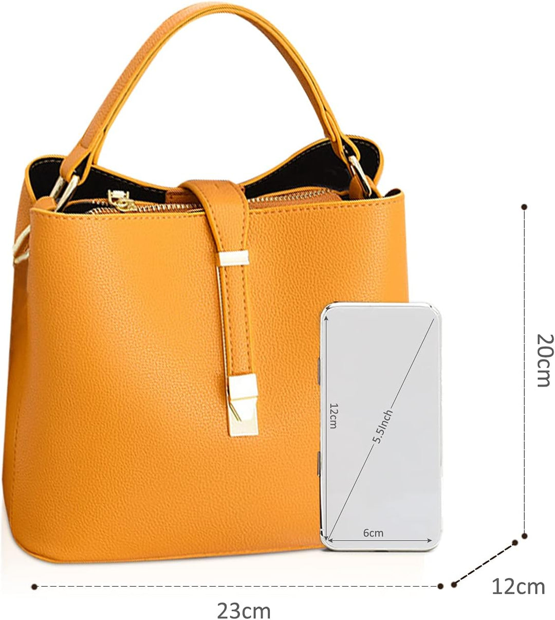 NICOLE & DORIS Leder Handtasche Damen Designer Frauen Umhängetasche mit Kartenfächer Shopper Klein T