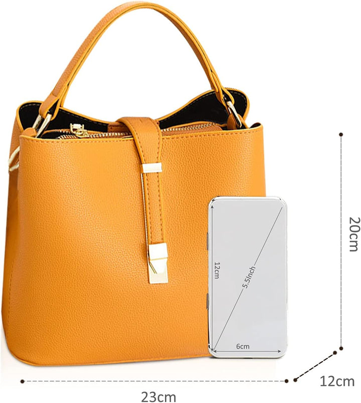 NICOLE & DORIS Leder Handtasche Damen Designer Frauen Umhängetasche mit Kartenfächer Shopper Klein T