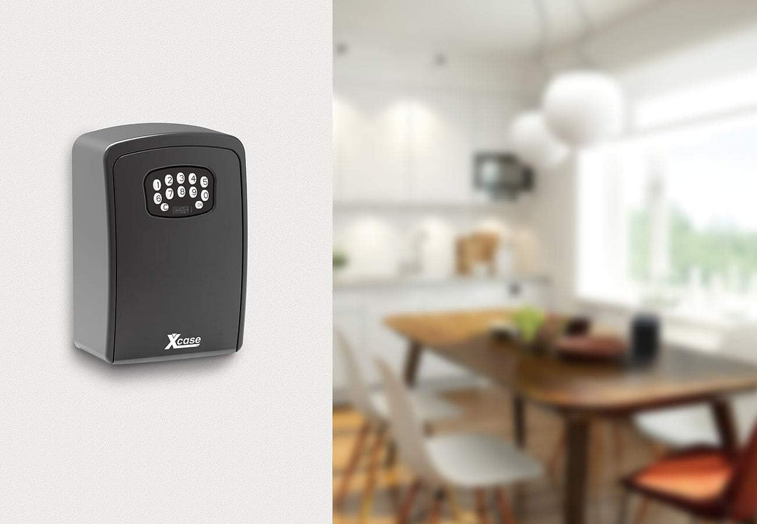 Xcase Schlüsselsafe: Mini-Schlüssel-Safe mit App-Kontrolle und WLAN-Gateway, IP54 (Schlüsseltresor f