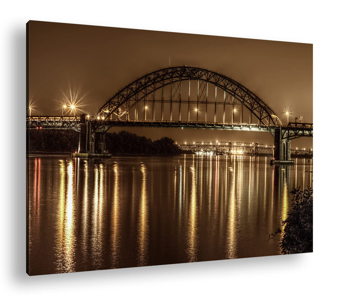 deyoli elegante Brücke in Philadelphia im Format: 80x60 als Leinwandbild, Motiv fertig gerahmt auf E