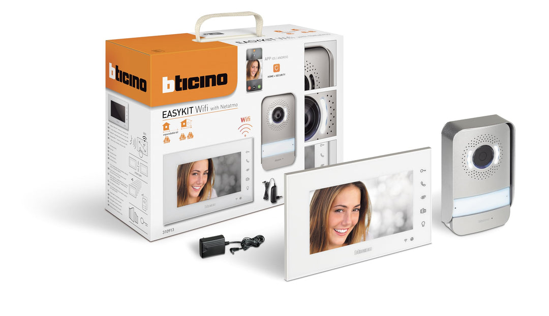 Bticino 310913 Easykit WLAN-Video-Gegensprechanlage für Ein-Familien, Plug-In 2 Drähte mit 1 externe