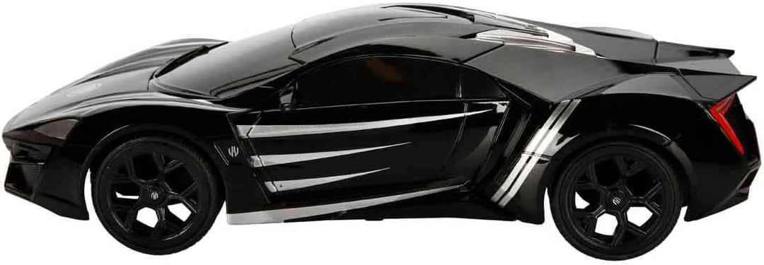 Jada Toys Marvel Black Panther RC Lykan Hypersport, Turbofunktion, RC Auto, Ferngesteuertes Auto mit