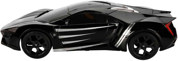Jada Toys Marvel Black Panther RC Lykan Hypersport, Turbofunktion, RC Auto, Ferngesteuertes Auto mit
