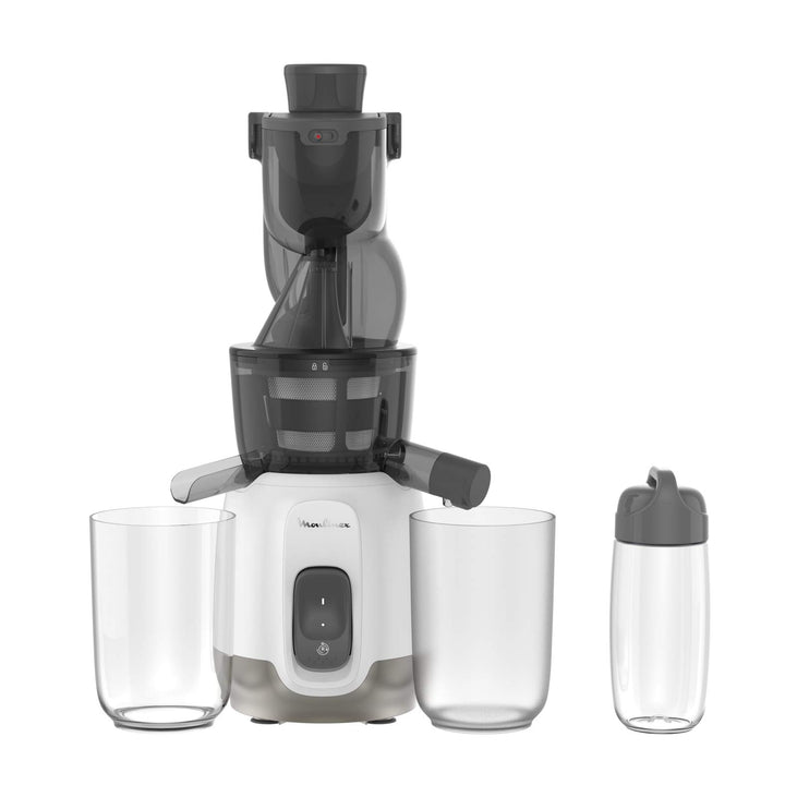 MOULINEX Ultra Juice Entsafter für Kaltsaft 2 Filter Trinkflasche 600 ml extra breit 85 mm Automatis