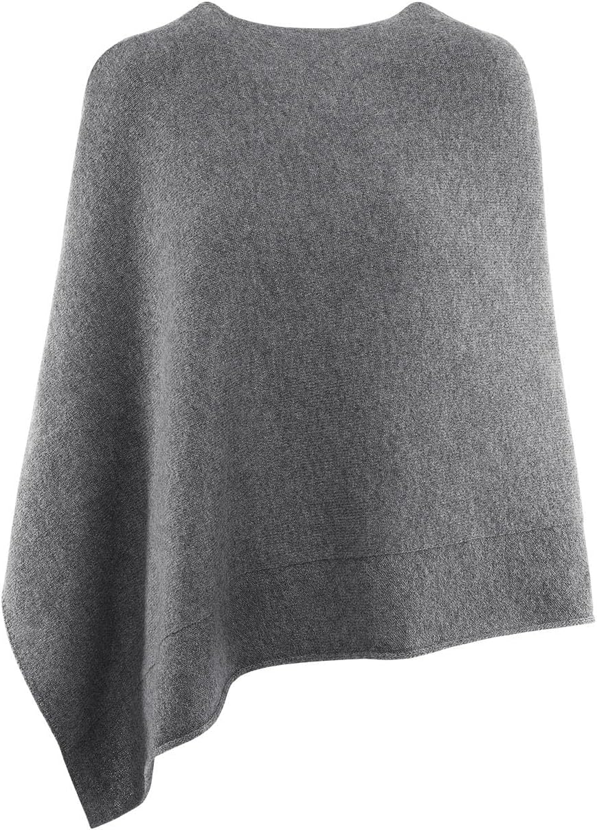 GIESSWEIN Merino Lambswool Poncho - Damen Feinstrick Überwurf aus Merinowolle, Wool Cape, Frauen Str