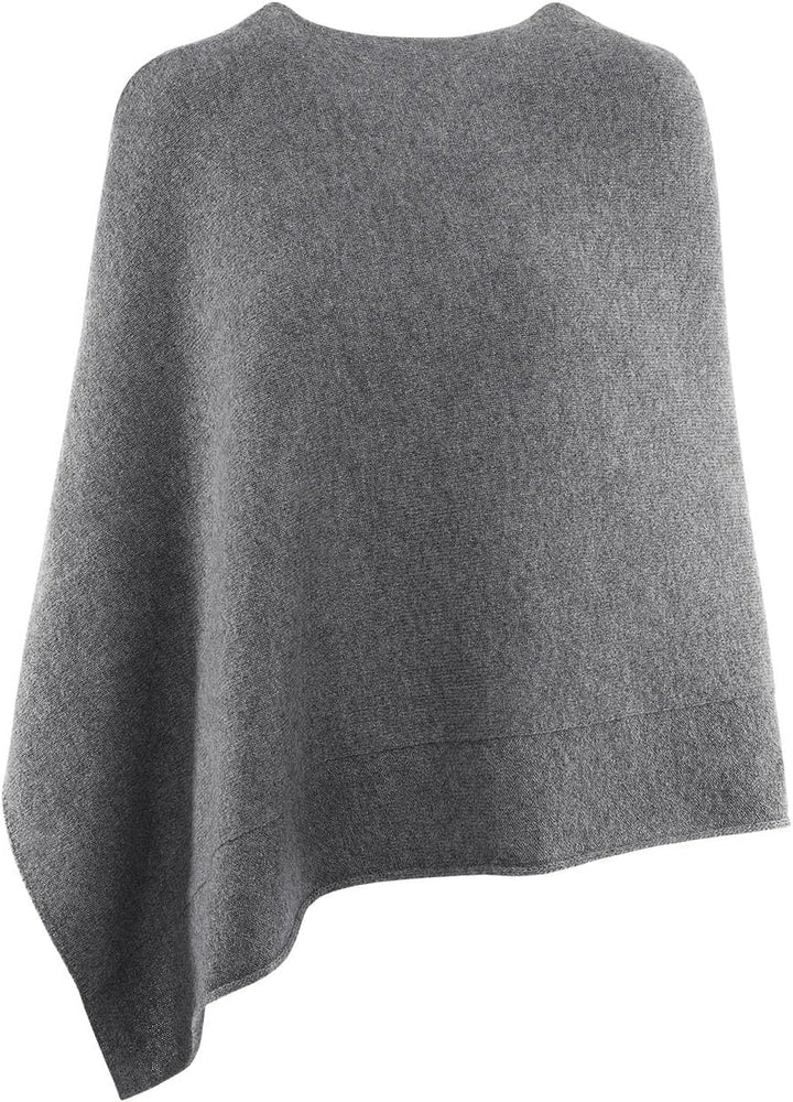 GIESSWEIN Merino Lambswool Poncho - Damen Feinstrick Überwurf aus Merinowolle, Wool Cape, Frauen Str