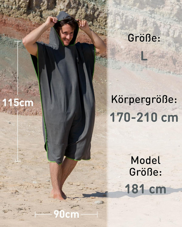 Fit-Flip Badeponcho aus Mikrofaser für Damen und Herren - schnelltrocknend, kompakt und Ultraleicht