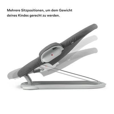 Stokke Steps Wippe, Herringbone Grey/Gestell in White - Für Babys von 0-6 Monaten - Ermöglicht selbs