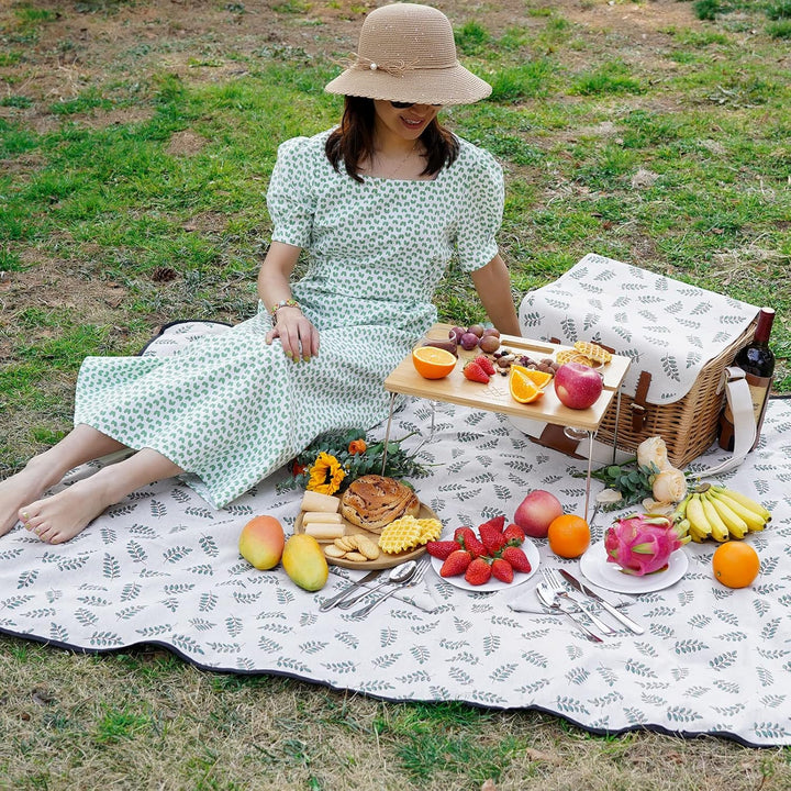 Picknickkorb mit Tisch, Picknickkorb Set für 2, Weidenkorb mit Weinhalter, Weidenkorb Picknick-Set m