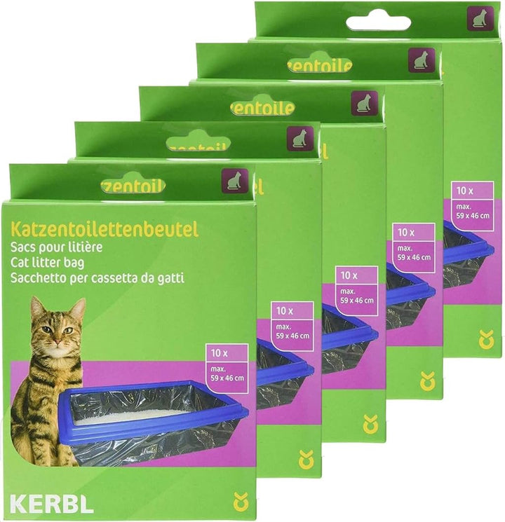 Kerbl 84215 Beutel für Katzentoiletten XL 59 x 46 cm, 5 x 10er-Pack 5er-Pack, 5er-Pack