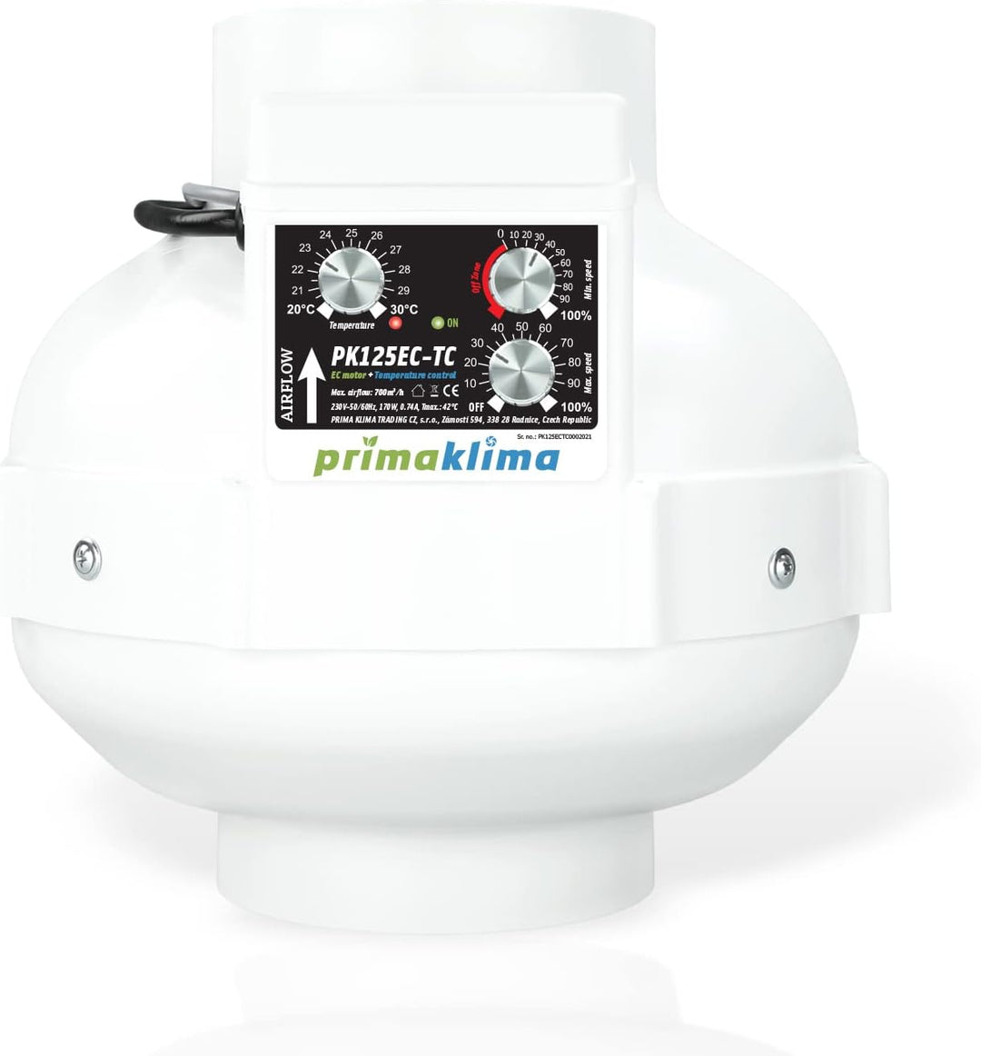 GrowPRO Lüftungsset 680m3/h EC PRO Temperaturgesteuert inkl. Aktivkohlefilter und Zubehör 680 m3/h,