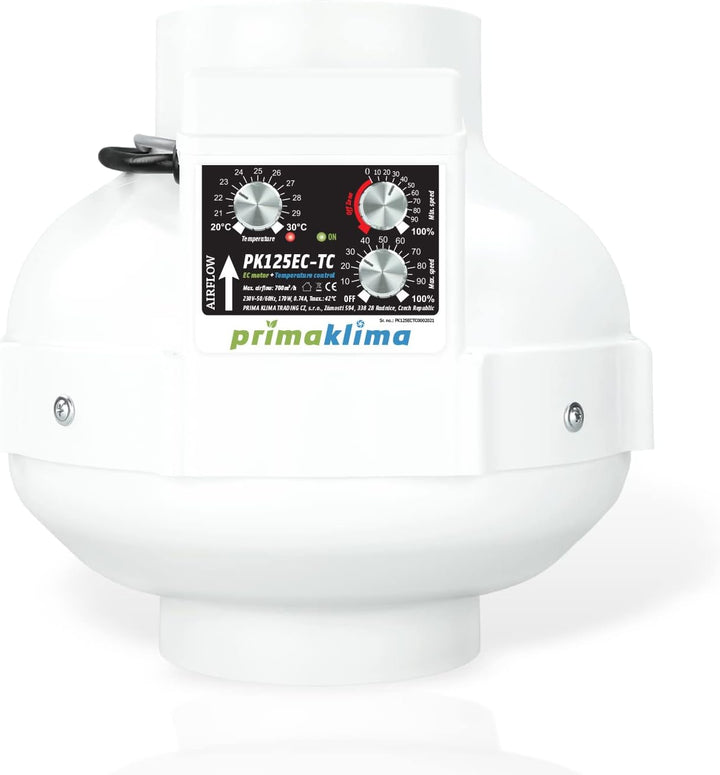 GrowPRO Lüftungsset 680m3/h EC PRO Temperaturgesteuert inkl. Aktivkohlefilter und Zubehör 680 m3/h,