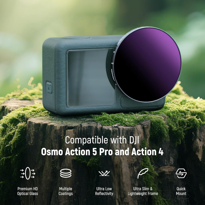 NEEWER Variabler ND Filter, kompatibel mit DJI Osmo Action 5 Pro und Action 4, ND64-256 (6-8 Stops),