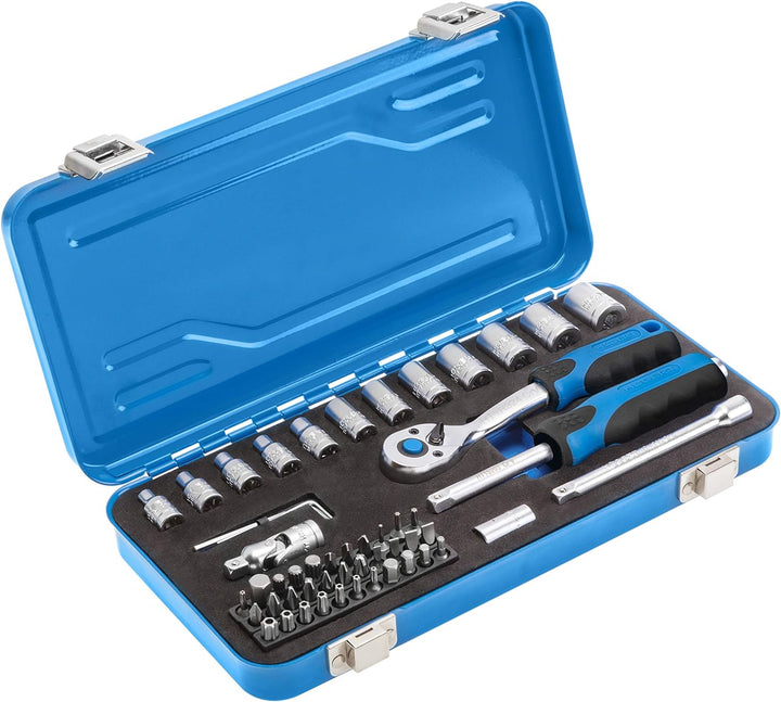 Högert Technik - Werkzeugset I Steckschlüsselsatz | Ratschenkasten Werkzeugkoffer | Werkzeugsatz Wer
