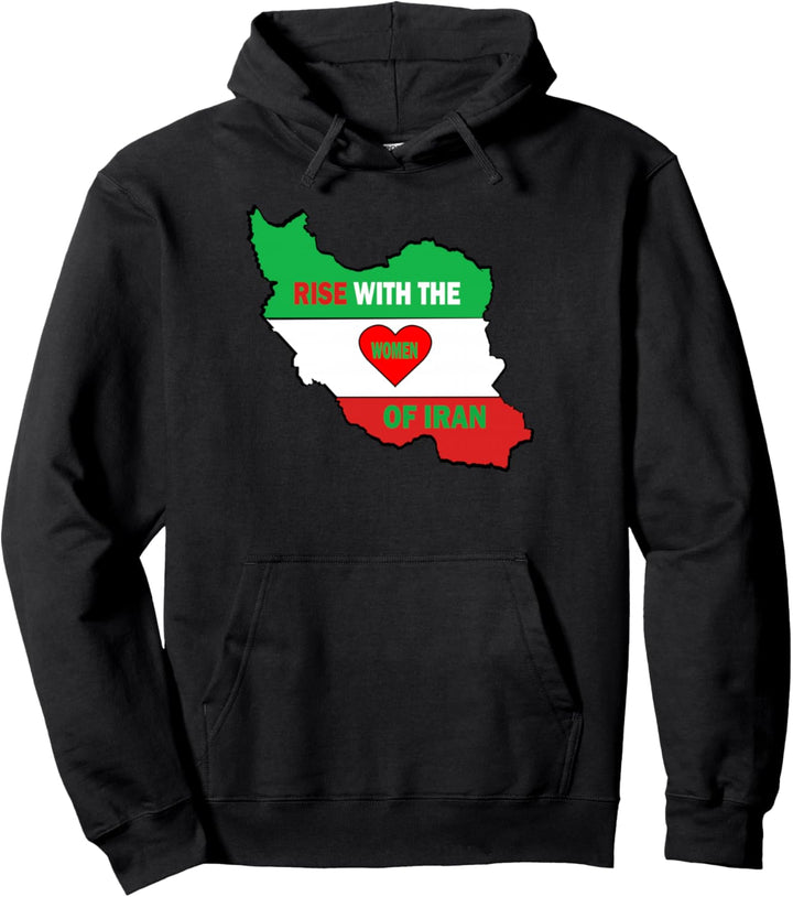 Erhebe dich mit den Frauen der iranischen Flagge von Freedom Pullover Hoodie