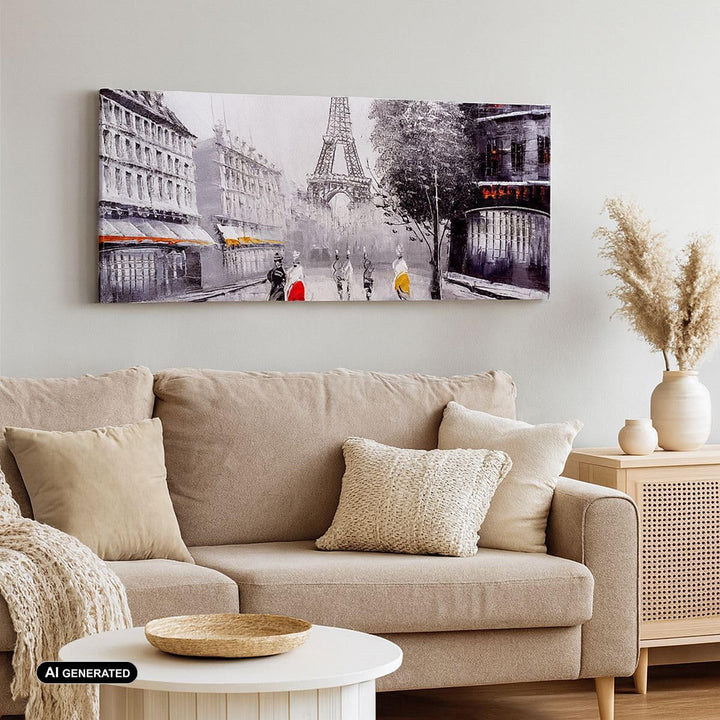 Bilder auf Leinwand 100x40cm Leinwandbild Architektur Paris Eiffle Frankreich Gross Wanddeko Bild Sc