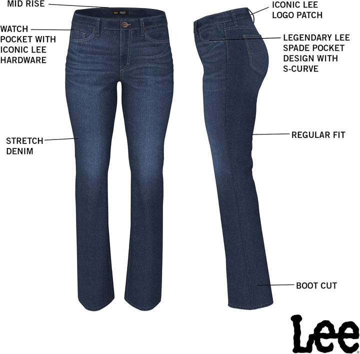 Lee Legendary Bootcut-Jeans mit mittelhoher Taille für Damen, Übergrösse 12 S/C Blau, 12 S/C Blau