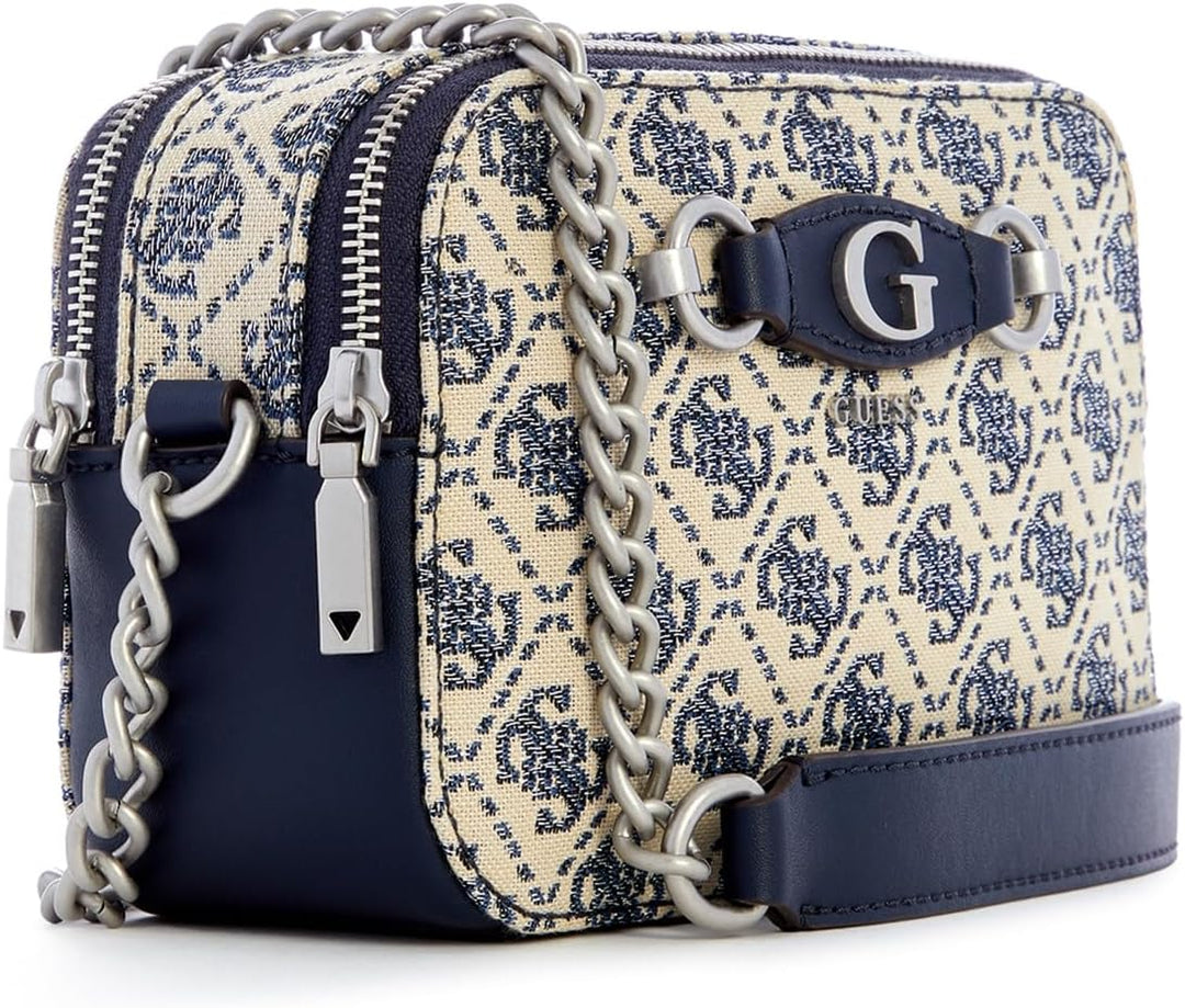 GUESS Damen Izzy Umhängetasche, Kameratasche, Navy Logo