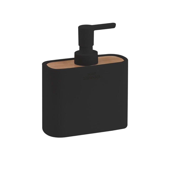 KIAMAMI VALENTINA ALISSO SEIFENSPENDER 300 ML SCHWARZES Harz UND Bambus, Schwarz Seifenspender