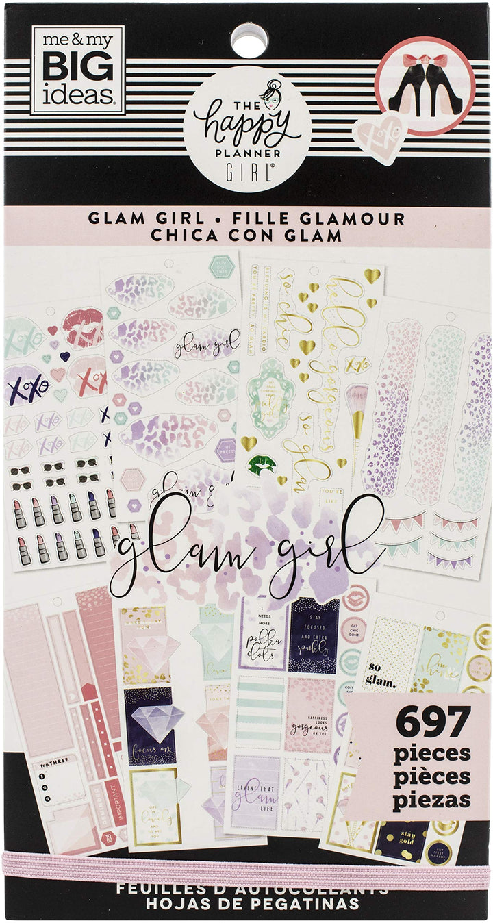 ME &amp; MY BIG IDEAS Happy Planner STCKRS, Glam Girl, 697/Pkg