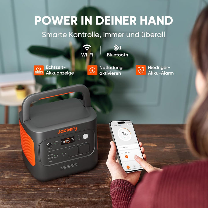 Jackery E2000 v2 tragbare Powerstation mit DC8020 Kfz-Ladekabel, LiFePO4 Akku, 2042Wh Solargenerator