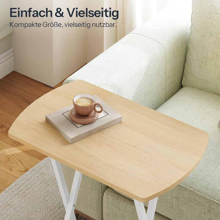 HOOBRO Beistelltisch Klappbar, Kleiner Sofatisch, Tablett Tisch, Kaffeetisch TV Tray im Industriesti