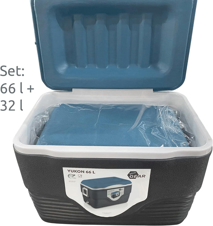 your GEAR Yukon 66 L + 32 L Kühlbox Set mit 2 passiven Kühlbehälter PU Thermo-Box Kühltasche Isolier