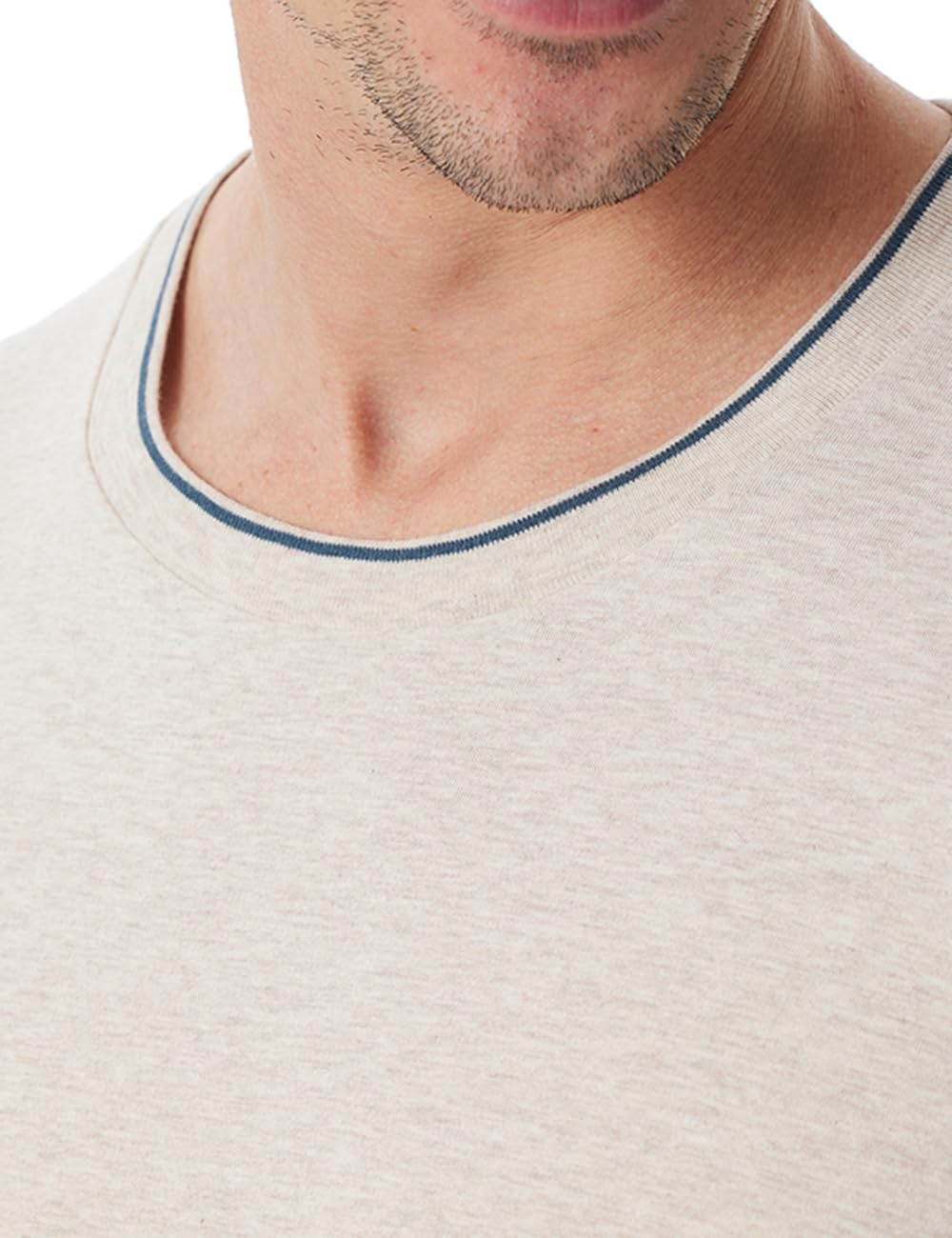 Schiesser Herren Schlafshirt Langarm Rundhals-Mix + Relax Pyjamaoberteil 48 Beige-mel._182042, 48 Be