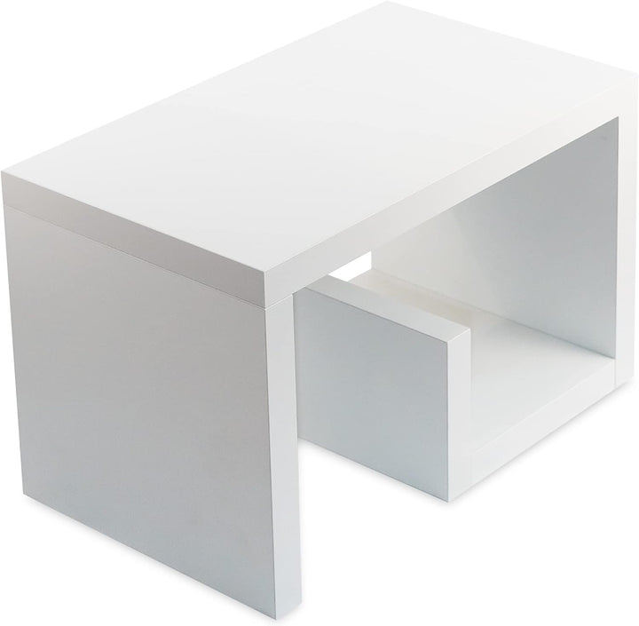 STEMA Seyfried Beistelltisch Gerd in Weiss - Nachttisch, Couchtisch 60x37x36 - Keine Montage fest ve