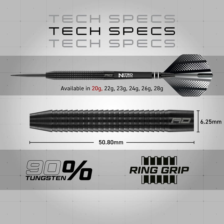 RED DRAGON Razor Edge Series Dartpfeile Tungsten Profi Steel Darts mit Flights und Schäfte 20 g 1 St