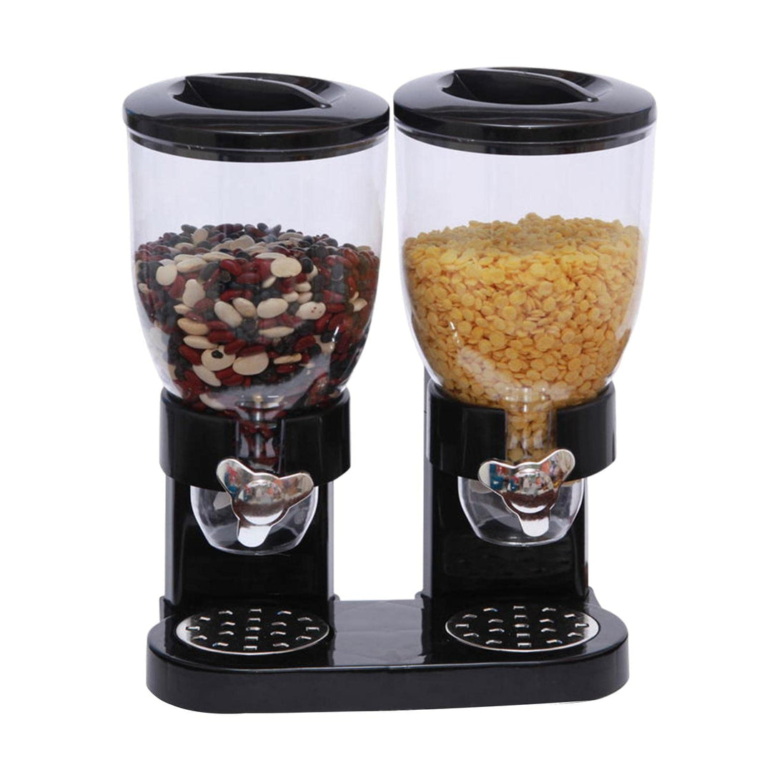 Müslispender, Müsli-Aufbewahrung, Doppelspender für Müsli, Cornflakes und Müsli, platzsparend, 35191