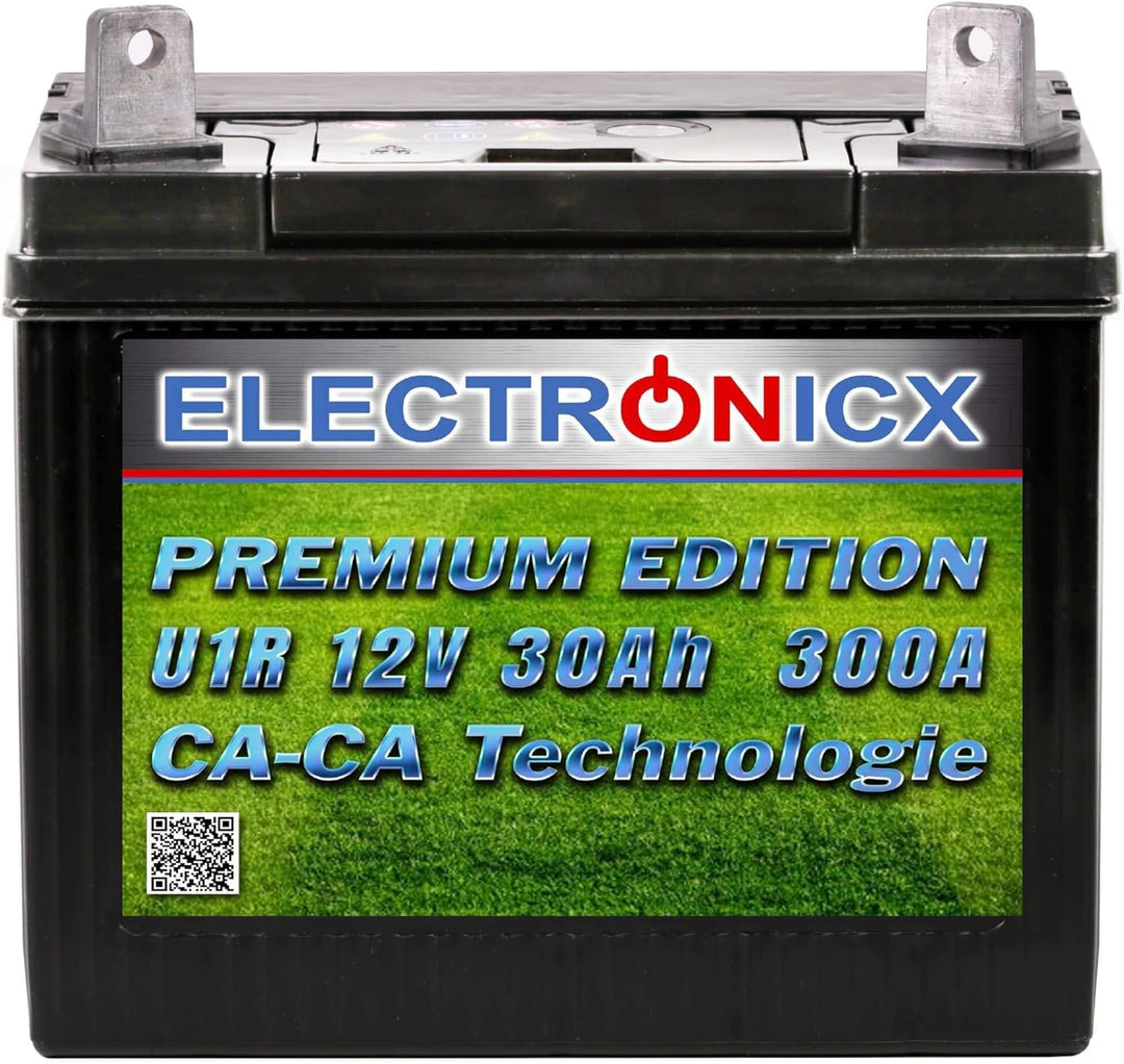 Electronicx Premium Rasentraktor Batterie 12V 30Ah Aufsitzrasenmäher Akku Rasenmäher Pluspol Rechts,