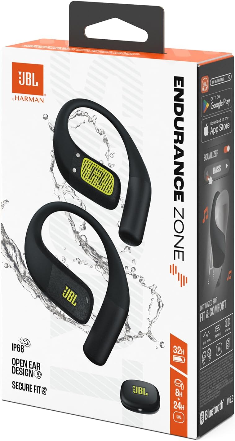 JBL Endurance Zone kabellose Open-Ear Sport-Kopfhörer mit Ohrbügel-Design, OpenSound-Technologie, 32