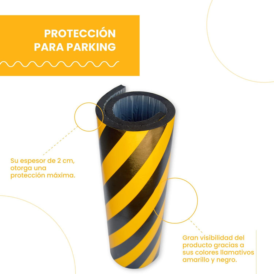 PARKING FACIL | Garagensäulenschutz | Farbe Gelb und Schwarz | Länge 100cm| Höhe 70cm | Dicke: 2cm |