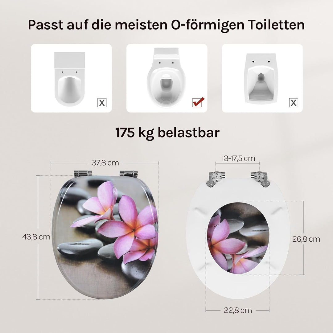 WOLTU #2 Premium WC-Sitz Toilettensitz mit Absenkautomatik, MDF Holzkern, Softclose Scharnier, Antib