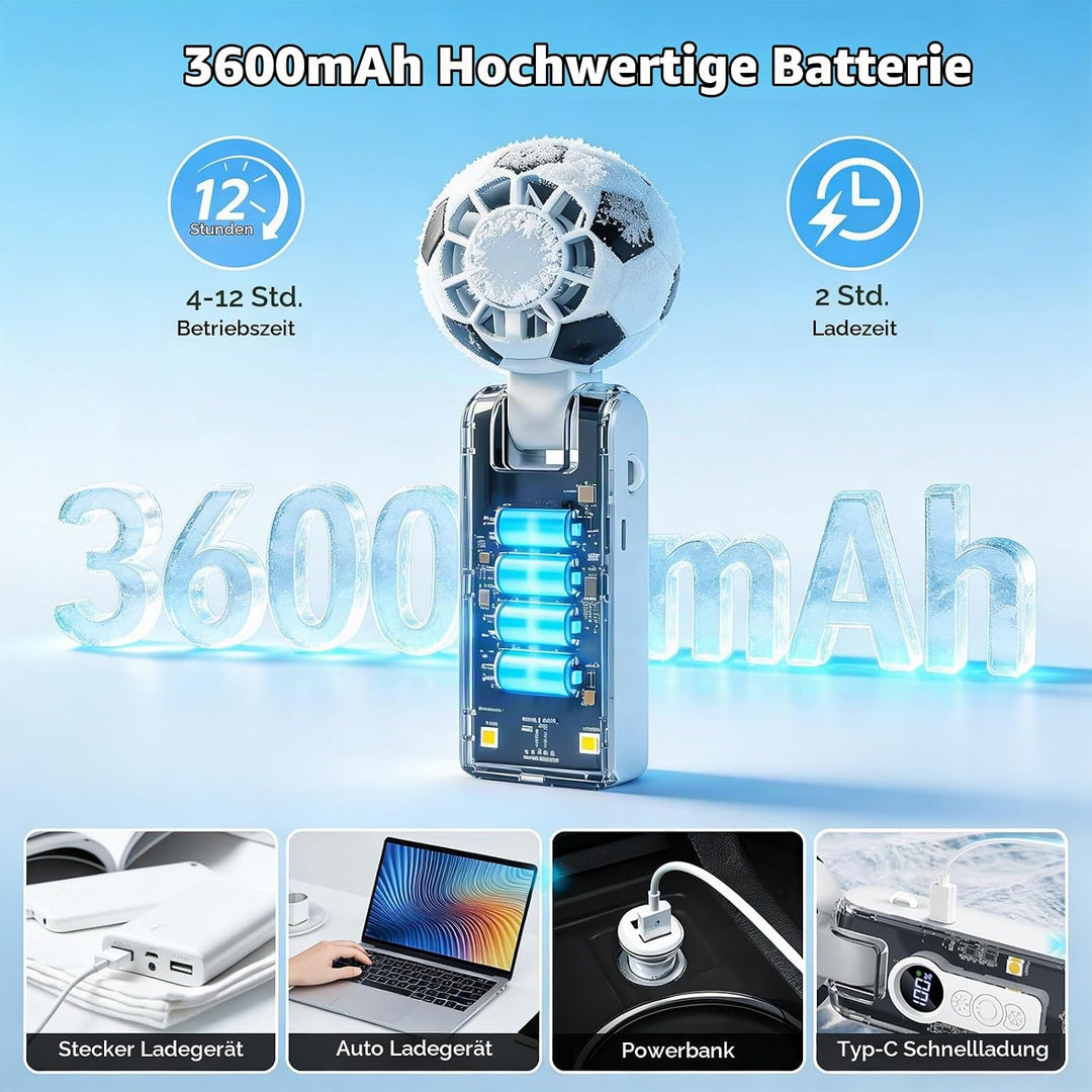 Handventilator, Tragbarer Mini Ventilator mit Wassernebel, USB Aufladbarer Mini Lüfter Elektrischer