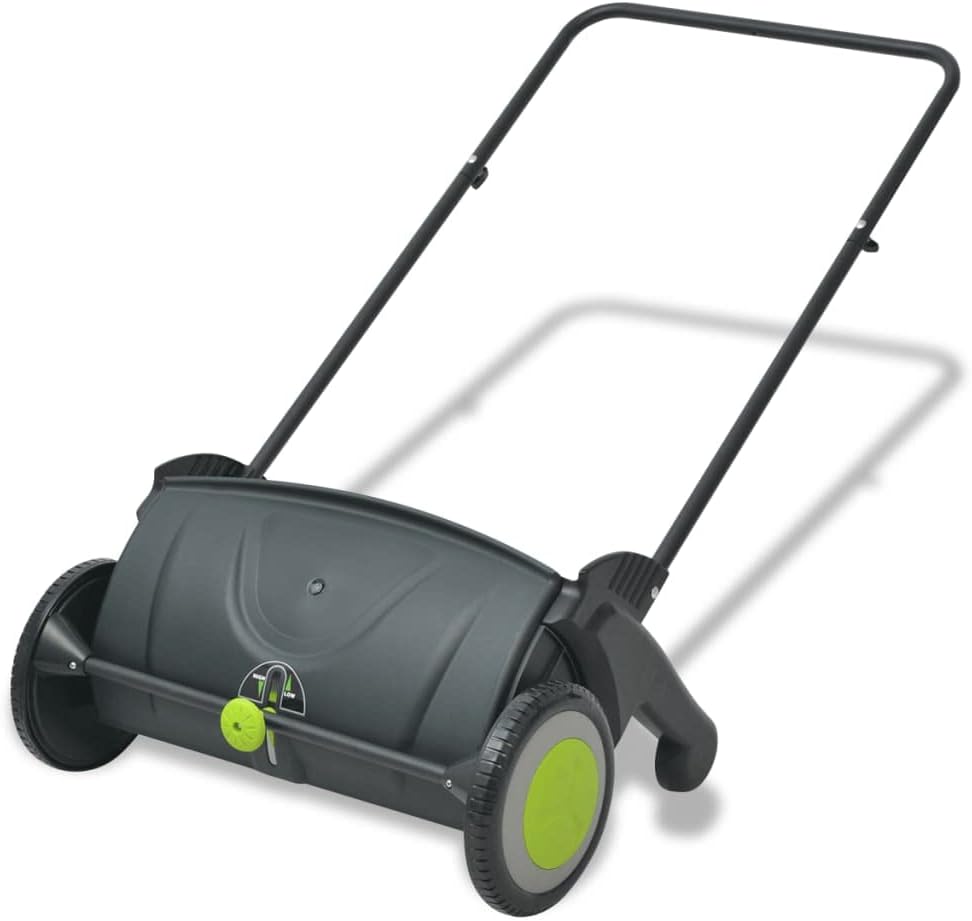 Rasenkehrmaschine, Kehrmaschine Kehrer, Laubkehrmaschine, Rasenkehrer Schwarz &amp; Grün - 103 L