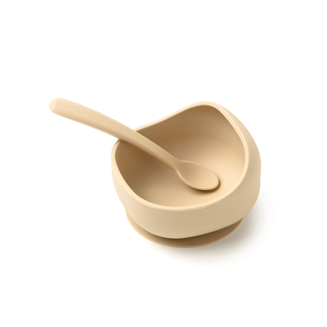 Muchmellow - Silikon Kinder Geschirrset 2-teilig, MADE in ITALY, Schale mit Anti-Rutsch-Saugnapf, We