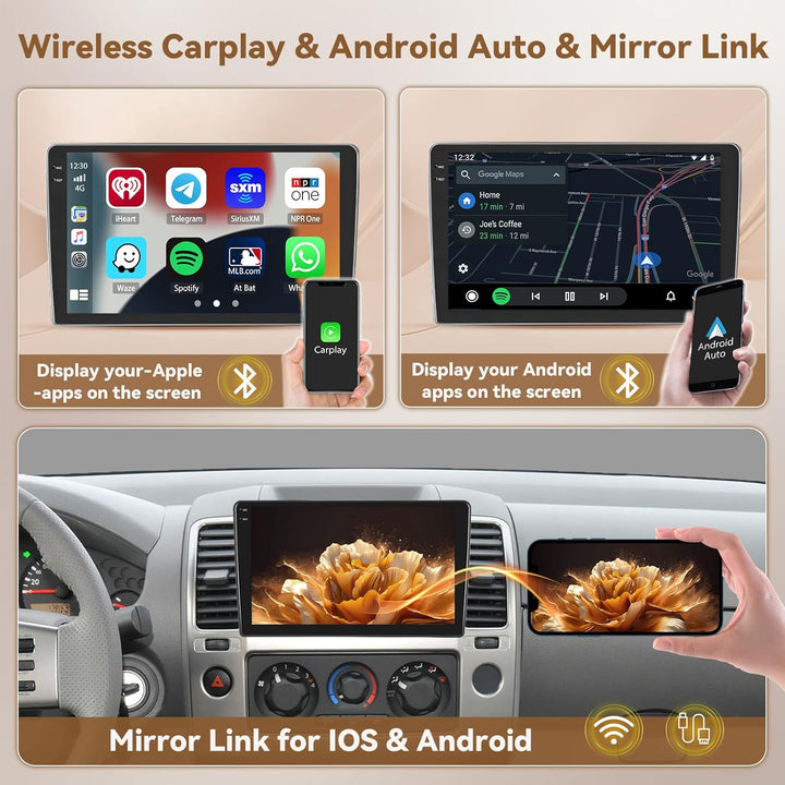 Hikity Android 15 4+64G Autoradio für Nissan Navara D40 2006-2012 mit 9 Zoll Incell Touchscreen, Aut