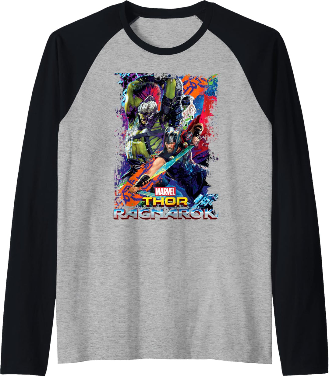 Marvel Thor Ragnarok Hulk Neon Pop Poster Raglan