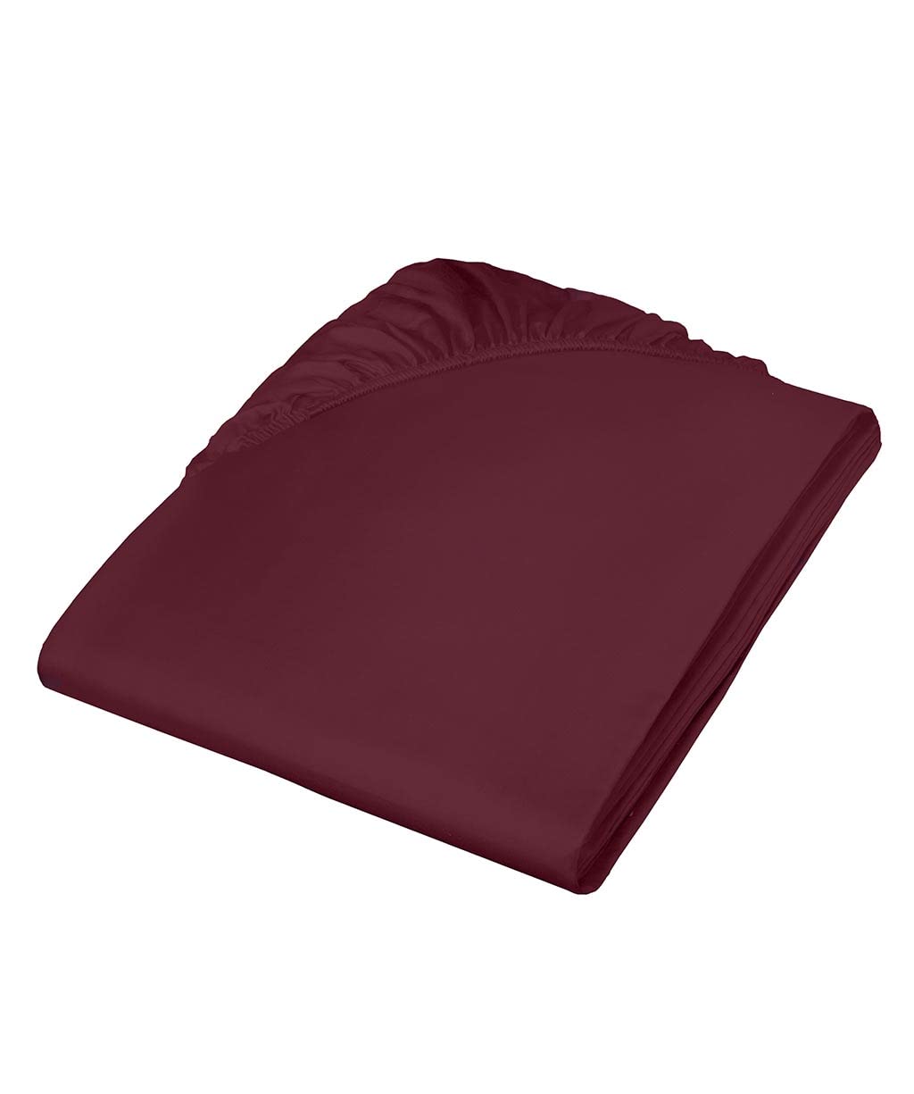 fleuresse Colours Uni-Mako-Satin-Spannbettlaken 160/200 mit Rundumgummi (mit Seitennähten) Pflaume 1