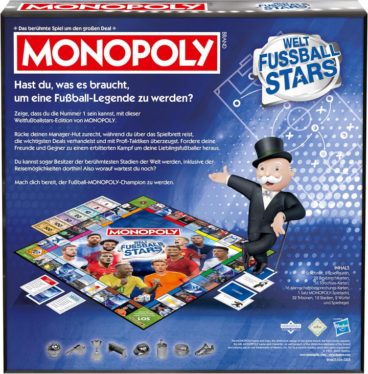 Winning Moves Monopoly Weltfussball Stars Edition - Monopoly Spiel für Fans - Familienspiele Strateg