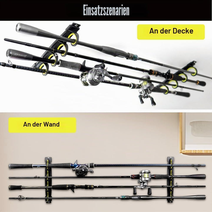 MiOYOOW Angelrutenständer, Angelrutenhalter mit Weichen Silikonpolstern, Wand- Oder Deckenmontage, R