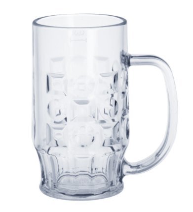 Schorm GmbH SET 12 St. Bier Krug 0,4l SAN Glasklar Kunststoff Spülmaschinen fest, lebensmittelecht