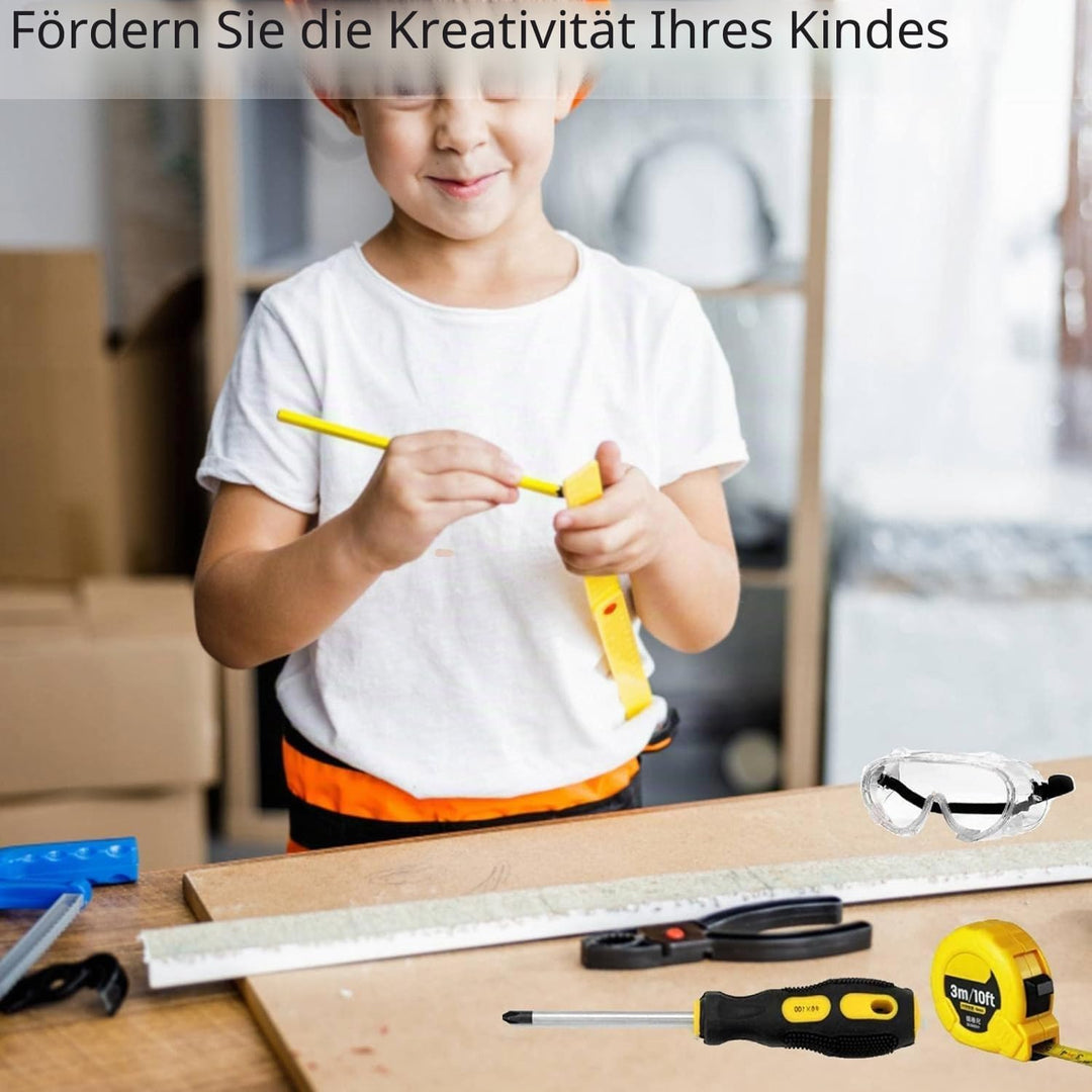 Werkzeugkoffer Kinder Kinder-Starter-Kit, einschliesslich Werkzeugtasche, Hammer, Kindersicherung, Z