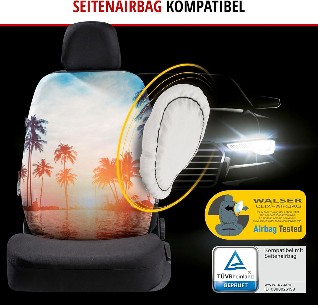 Walser Autositzbezug Beach, 1 Vordersitzbezug, Universal PKW-Einzelsitzbezug, Auto-Schonbezug Beach-
