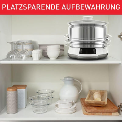 Tefal VC502D Convenient Series Deluxe Dampfgarer | einfacher Touchscreen | 8 Programme | Garen auf 3