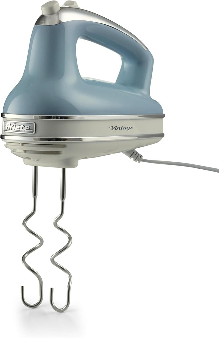 Ariete 1548 Handmixer Vintage, 450 W, 5 Geschwindigkeiten, Turbo-Funktion, 2 Schneebesen, hellblau