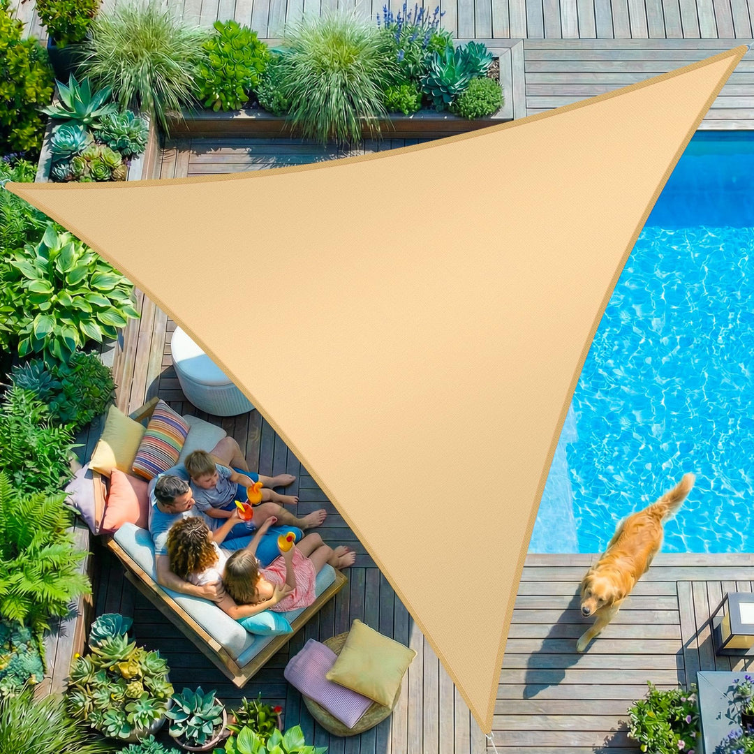 KESSER® Sonnensegel Sonnenschutz Windschutz | HDPE Gewebe | wasserabweisend &amp; windabweisend | Dreiec